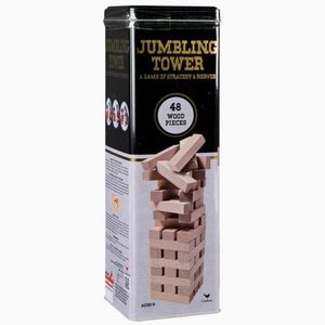 Cardinal Games 48 Wood Piece Jumbling Tower In A Tin By Cardinal Industries